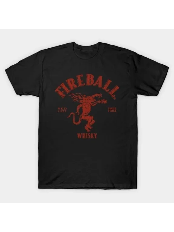RARE VINTAGE- FIREBALL WISKY SINCE 1984 RED T-Shirt,Size S To 5XL
