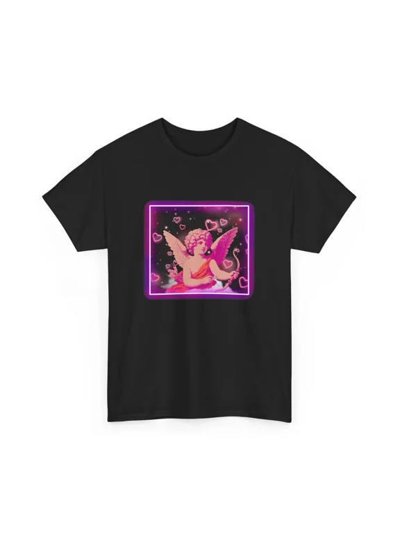 RARE Valentines Day Shirt Cupid T-Shirt Love In A Space Cloud 9 Tee Neon Glow Shirt