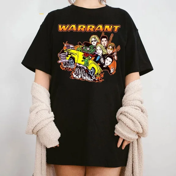 RARE Vintage WARRANT T-Shirt black unisex Cotton Tee All Sizes