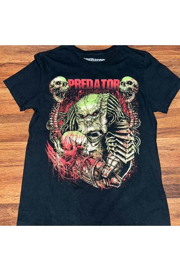 RARE Vintage style Predator movie horror short sleeve black retro shirt KV35250
