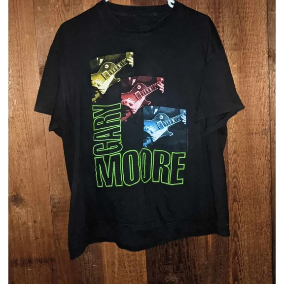 RARE Vtg GARY MOORE Gift For Fans Heavy Cotton Black All Size Unisex Shirt TR645