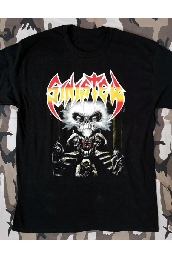 RARE Vtg Sinister Diabolical Summoning Cotton Black T Shirt For Men All Size AG172