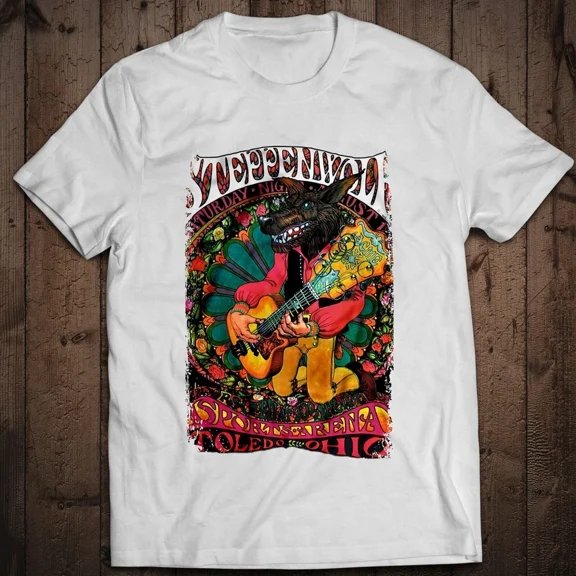 RARE Vtg Steppenwolf Rock Band 90s Cotton White All Size Men Women Tee Shirt