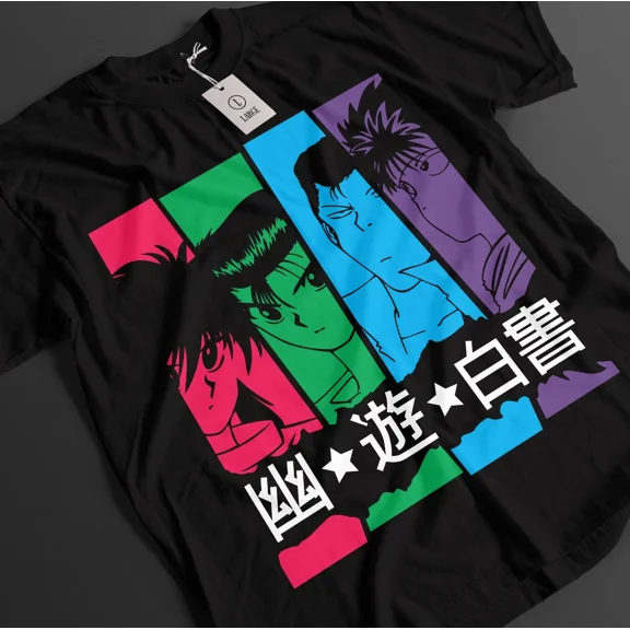 RARE Yu Yu Hakusho Shirt Yusuke Tshirt Hiei T-Shirt Yoko Kurama Top Anime Unisex Tee