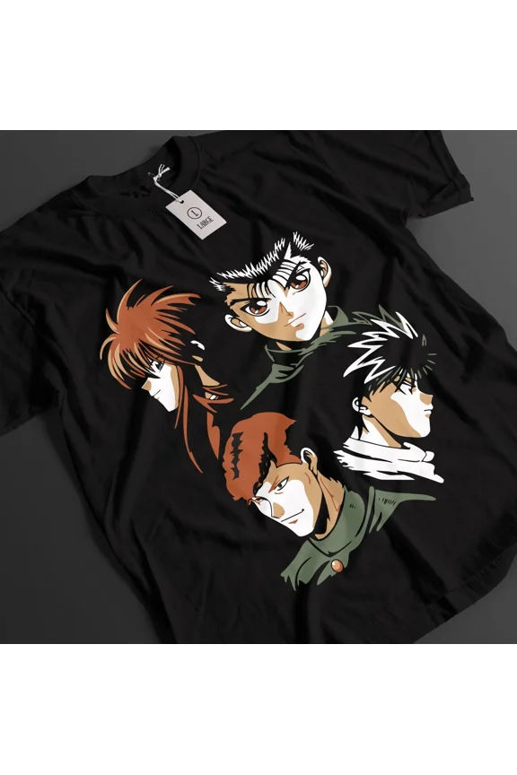 RARE Yu Yu Hakusho Shirt Yusuke Tshirt Hiei T-Shirt Yoko Kurama Top Anime Unisex Tee