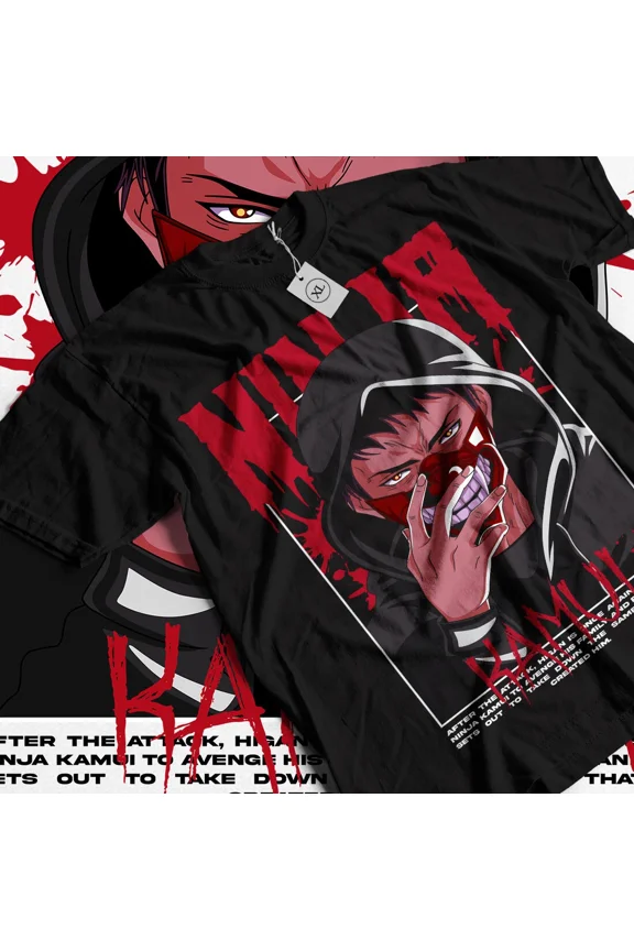 RARE ninja kamui T-Shirt Ninja Scroll Jubei Kibagami Retro Anime Manga Waifu Shirt