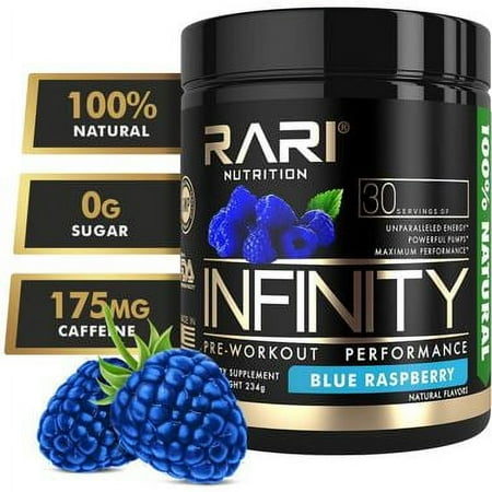 Infinity All Natural Preworkout Powder - Blue Rasberry - 30 Servings