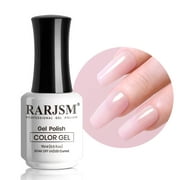 RARJSM Milky Pink Gel Nail Polish Soak off Transparent Nude Nail Art French Manicure 15ml 0.5floz