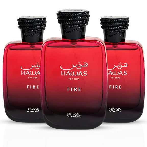 RASASI Hawas Fire For Him Eau De Parfum Spray 100ML (3.4 OZ) (PACK OF 3)