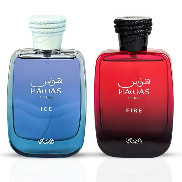 Rasasi Hawas Ice & Hawas Fire 3.38 / 100 ml EDP Men's Spray (Combo)