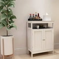 thumbnail image 1 of RASOO Bathroom Storage Cabinet White Freestanding Organizer Cabinet for Bathroom, Living Room (2 Doors and one Adjustable Shelf), 1 of 7