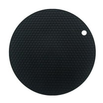 RASTAN Silicone Trivet, 2-Pack Silicone Mats - Heat-Resistant Pot Holders for Dishes & Pans | Non-Slip Surface Protects Tables from Scratches & Burns, Hot Pad, Black