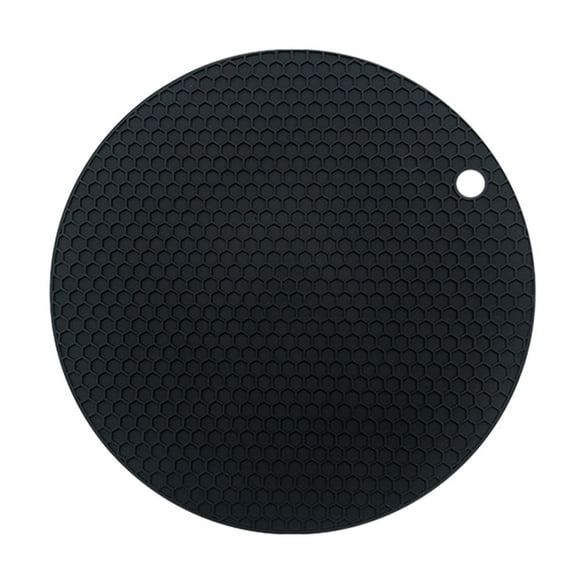 RASTAN Silicone Trivet, 2-Pack Silicone Mats - Heat-Resistant Pot Holders for Dishes & Pans | Non-Slip Surface Protects Tables from Scratches & Burns, Hot Pad, Black