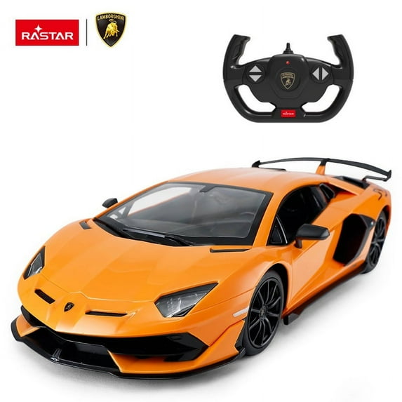 RASTAR RC Car 1/14 Scale 2.4Ghz Lamborghini Aventador SVJ Radio Remote Control R/C Toy Car Model Vehicle (Orange)
