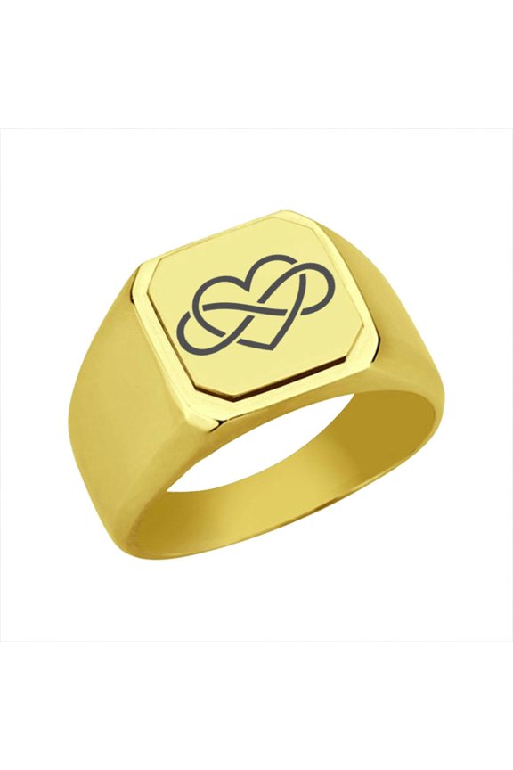 Infinity Heart Stainless Steel Signet Ring