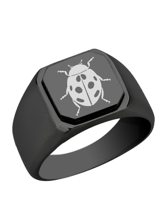 Ladybug Stainless Steel Signet Ring