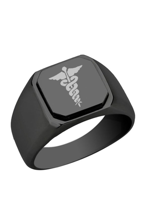 Medical Symbol Stainless Steel Signet Ring