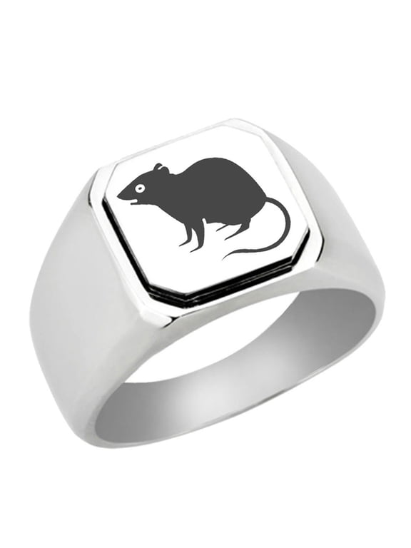 Mouse Stainless Steel Signet Ring