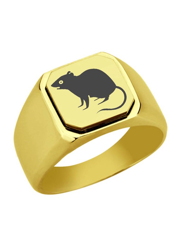 Mouse Stainless Steel Signet Ring