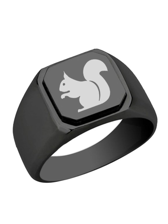Squirrel Stainless Steel Signet Ring