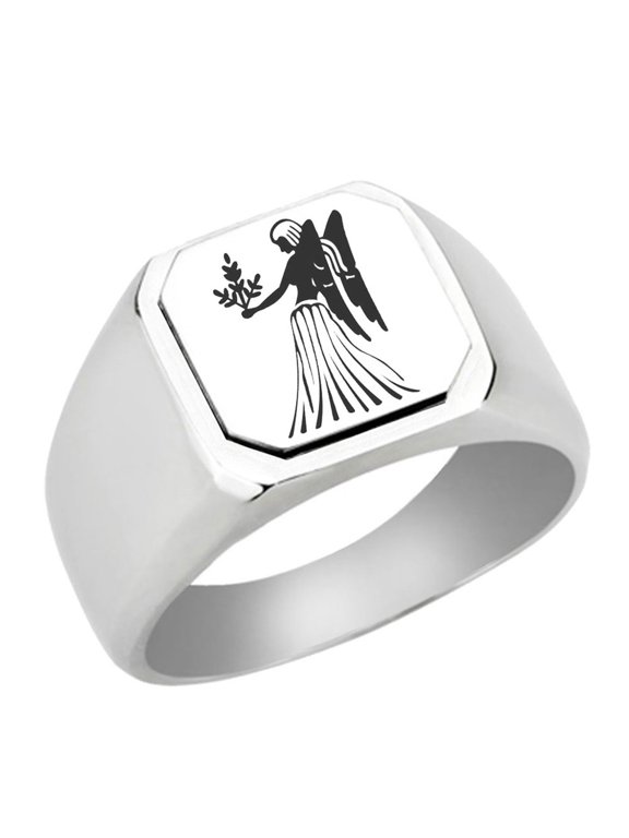 Virgo Stainless Steel Signet Ring
