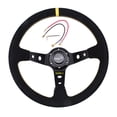 thumbnail image 2 of BATU 14″ Deep Dish Drifting Steering Wheel – Red Suede Leather, 93mm Dish, JDM Style 2 of 3