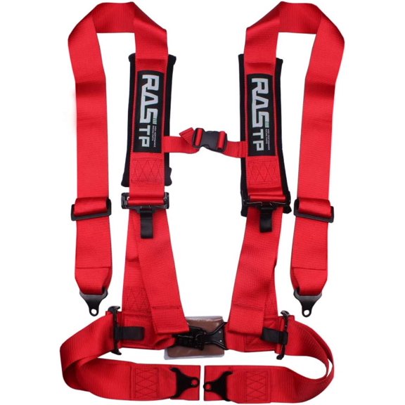 RASTP 4 Point Safety Harness with 3 Inch Padding (Red)