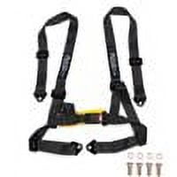 RASTP Black 2" Adjustable 4 Point Racing Seat Belt Harness Safety Strap Kit Car BAS032