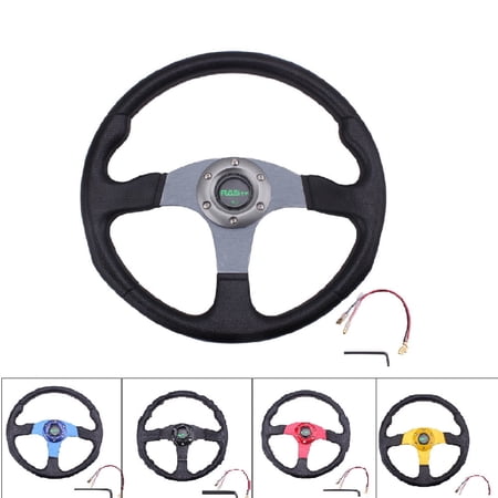 RASTP Red 13" 340mm Universal Drifting Racing Steering Wheel Aluminum Red 6 Bolt STW017