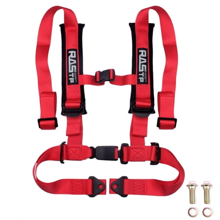 RASTP Red 2" 4-Point Harness Sport Quick Release Safety Seat Belt For Racing Car BAG035