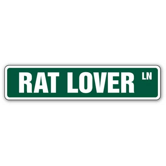 RAT LOVER Street Sign rats mouse trap cage joke | Indoor/Outdoor | 36" Wide