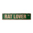 thumbnail image 1 of RAT LOVER Vintage Aluminum Street Sign rats mouse trap cage joke rustic metal tin | Indoor/Outdoor |  24" Wide, 1 of 4