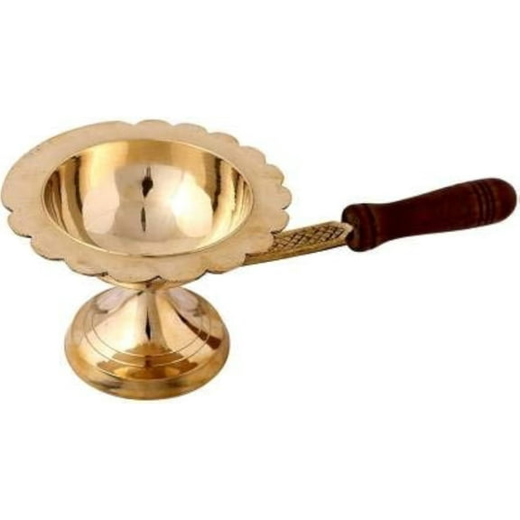 RATAN ENTERPRISES Brass Aarti Diya with Handle Perfect Aarti Diya/Dia for Pooja