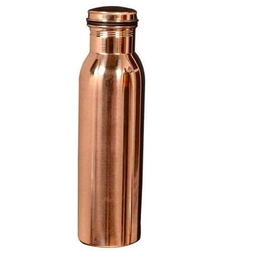 RATAN ENTERPRISES Pure Copper Plane Water Bottle with Lid 750ML