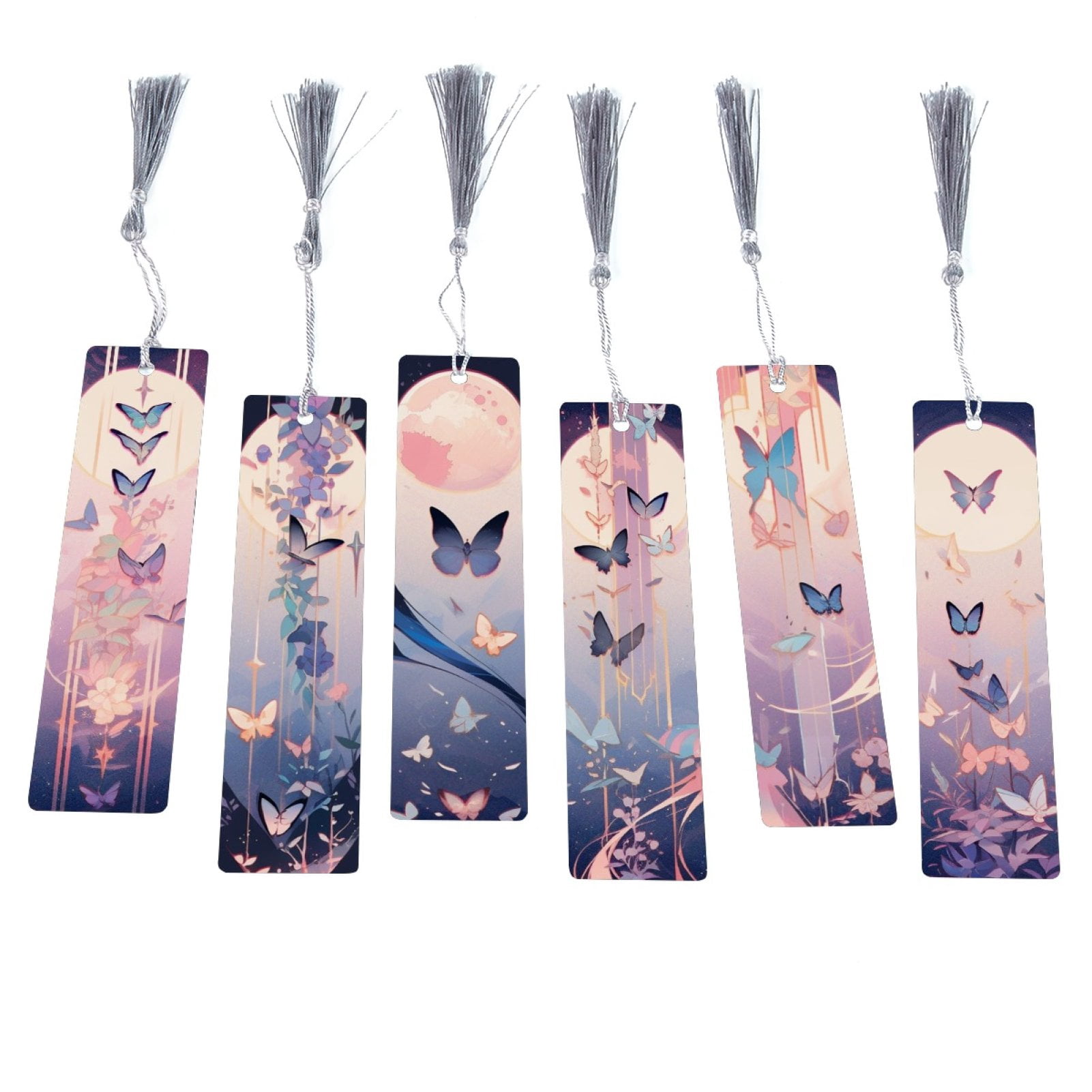 RATGDN 6Pcs Tassel Bookmarks, Aluminum Bookmark with Tassels and Gift ...