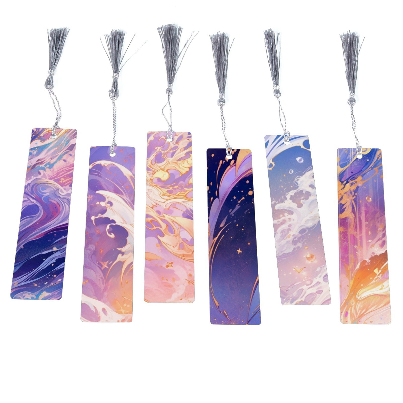 RATGDN 6Pcs Tassel Bookmarks, Aluminum Bookmark with Tassels and Gift ...
