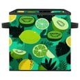 thumbnail image 1 of RATGDN Collapsible Fabric Cube Storage Bin with Double Handles for Living Room Bedroom Office Black - Collection of Tropical Fruits, 1 of 7