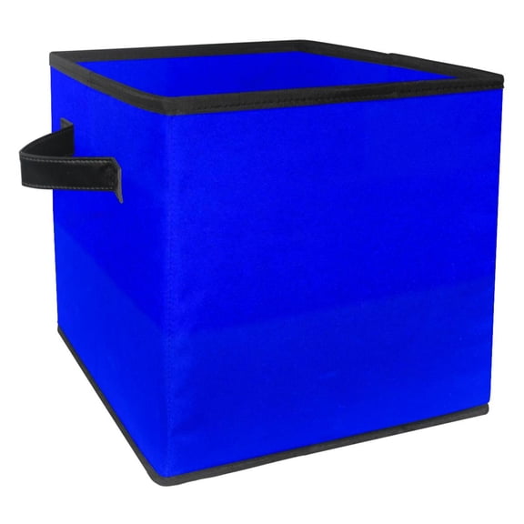 RATGDN Collapsible Fabric Cube Storage Bin with Double Handles for Living Room Bedroom Office Black - Klein Blue