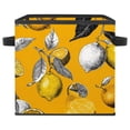 thumbnail image 1 of RATGDN Collapsible Fabric Cube Storage Bin with Double Handles for Living Room Bedroom Office Black - Lemon Juice Fruit, 1 of 7