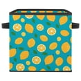 thumbnail image 1 of RATGDN Collapsible Fabric Cube Storage Bin with Double Handles for Living Room Bedroom Office Black - Lemon Juice Fruit, 1 of 7