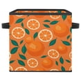 thumbnail image 1 of RATGDN Collapsible Fabric Cube Storage Bin with Double Handles for Living Room Bedroom Office Black - Orange Cute Leaf Green, 1 of 7