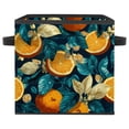thumbnail image 1 of RATGDN Collapsible Fabric Cube Storage Bin with Double Handles for Living Room Bedroom Office Black - Orange Juice Fruit, 1 of 7