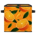 thumbnail image 1 of RATGDN Collapsible Fabric Cube Storage Bin with Double Handles for Living Room Bedroom Office Black - Orange Juice Fruit, 1 of 7