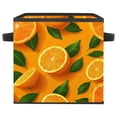 thumbnail image 1 of RATGDN Collapsible Fabric Cube Storage Bin with Double Handles for Living Room Bedroom Office Black - Orange Juice Fruit, 1 of 7
