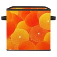 thumbnail image 1 of RATGDN Collapsible Fabric Cube Storage Bin with Double Handles for Living Room Bedroom Office Black - Orange Juice Fruit, 1 of 7
