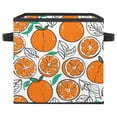 thumbnail image 1 of RATGDN Collapsible Fabric Cube Storage Bin with Double Handles for Living Room Bedroom Office Black - White Background Orange Simple, 1 of 7