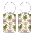 thumbnail image 1 of RATGON 2 Pack Luggage tag PU Leather with Stainless Steel Loop Old Small Courtyard Travel Trip, 1 of 7