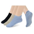 thumbnail image 1 of RATIVE Anti Slip Non Skid Barre Yoga Pilates Hospital Ankle Socks with grips for Adults Men Women (X-Large, 3-pairs/black+beige+grey), 1 of 6