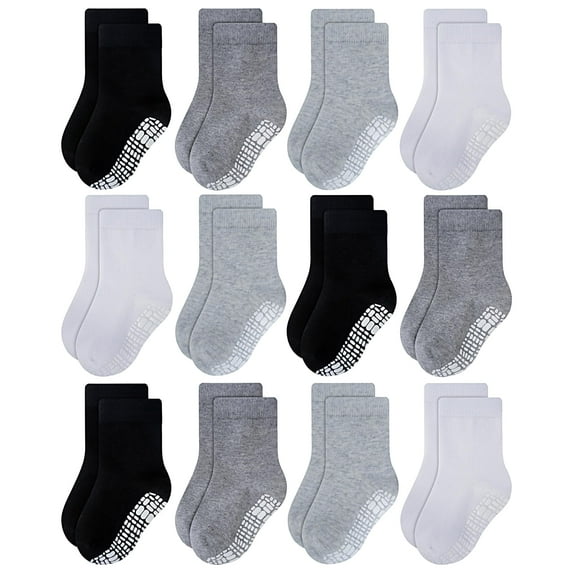 RATIVE Non Skid Anti Slip Cotton Crew Baby Babies Infant Infants Socks for Boy(6-12 Months,RU-4CL)