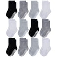thumbnail image 1 of Toddler Non Slip Crew Socks Cotton Grip Baby Boy 3-5T,12-Pairs, Ru-4cl, 1 of 5